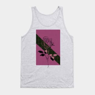 Minimalistic Pink and Black Rose Print |  Positivity Tank Top